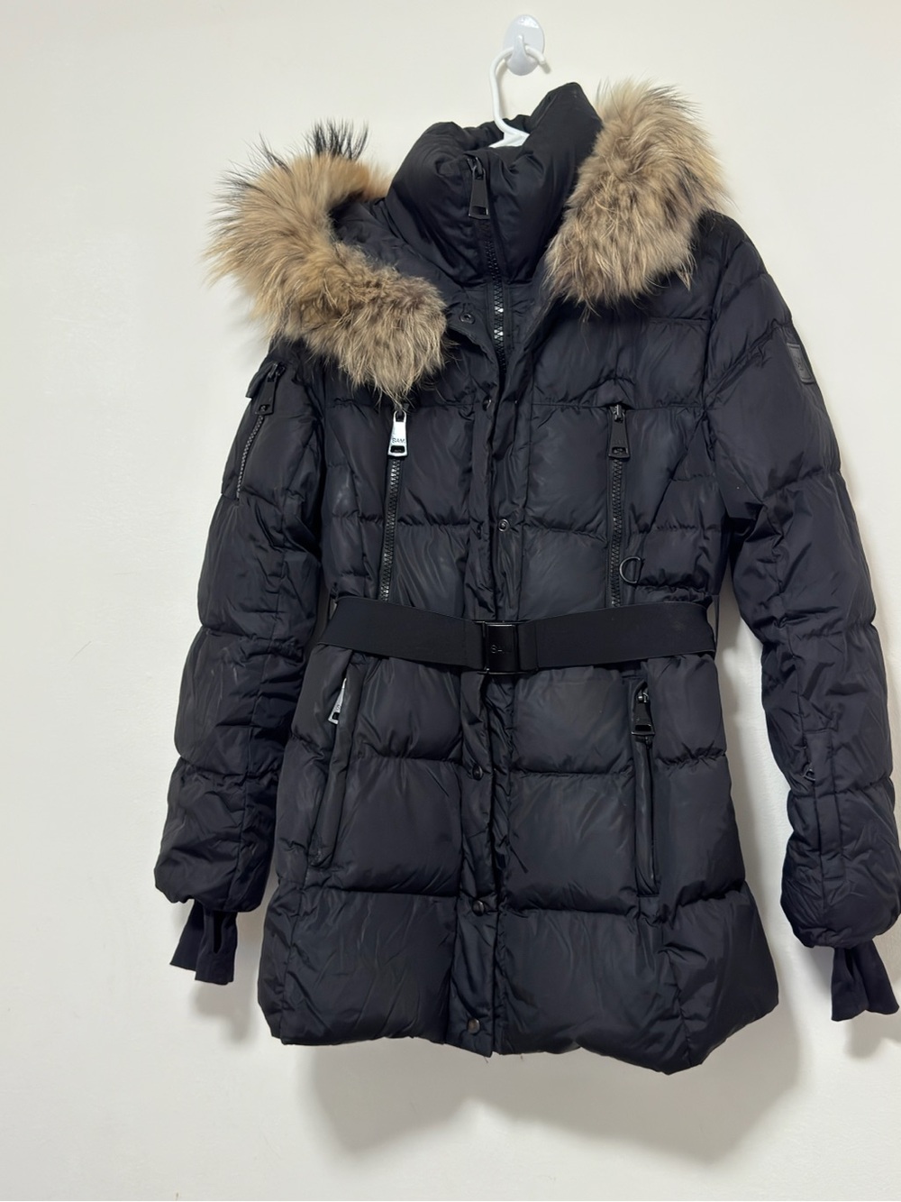SAM New York Millenium Puffer Down Ski Jacket~Black With Natural Racoon Fur (L) - Picture 10 of 16